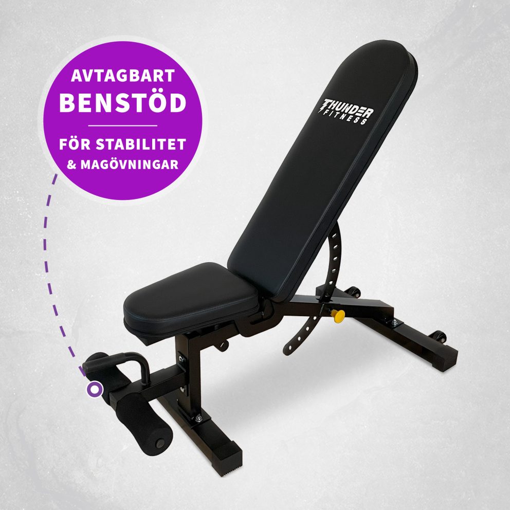 En träningsbänk med benstöd